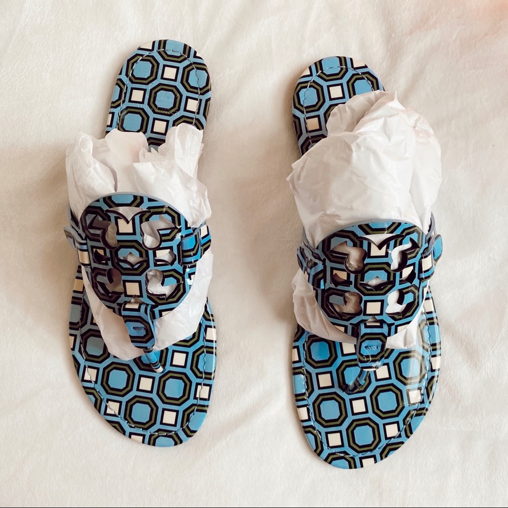 🆕Tory Burch Miller Sandal Chambray Octagon Square